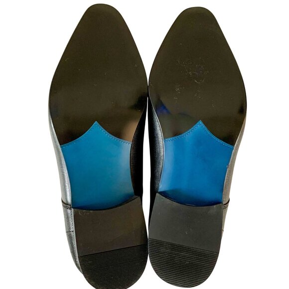 BP Albert Plain Toe Derby Black Saffiano Leather 9 Ortholite Eco Insole New - Picture 6 of 8